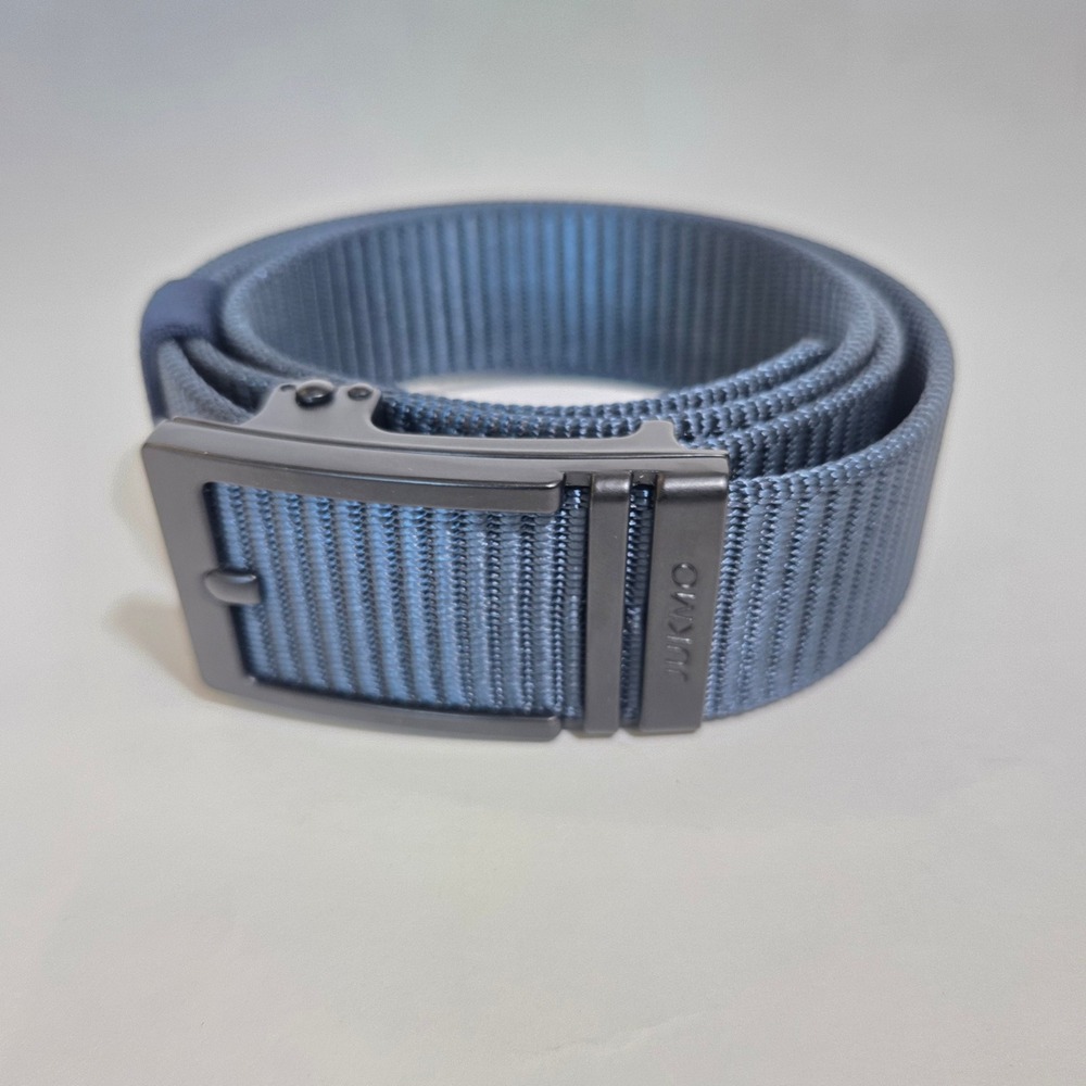 Jukmo Ratchet Tactical Belt Blue Nylon Webbing OSFA Mens Adjustable Slide Buckle